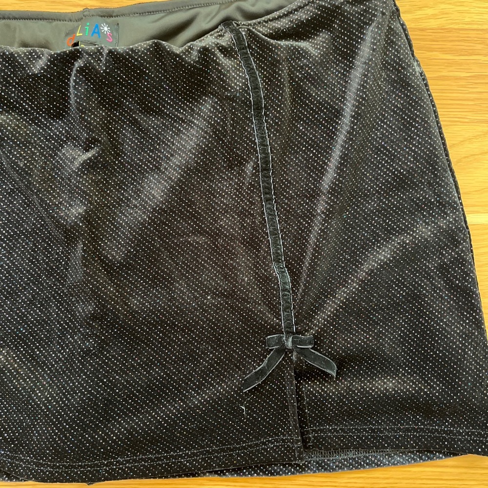 Delia’s 3X Black Skort Glitter Mini Skirt With Shorts Bows Y2K 90’s Dolls Kill
